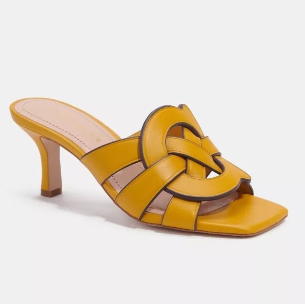 Coach Womens Tillie Leather Slip-On Sandals